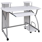 Bureau table poste de travail meuble d'ordinateur informatique étude d'ordinateur 110 x 52 x 88,5 cm bois d’ingénierie blanc 02_0023710
