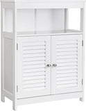 Placard armoire meuble salle de bain de rangement commode avec 2 portes 80 cm MDF blanc 12_0000821