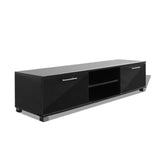 Meuble télé buffet tv télévision design pratique noir brillant 120 cm 2502210