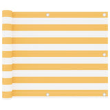 Écran de balcon brise pare vue protection confidentialité 75 x 600 cm tissu oxford blanc et jaune  02_0010081