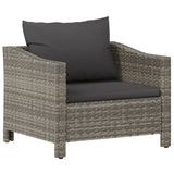 Fauteuil de jardin avec coussin gris résine tressée 02_0014481