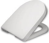 Abattant WC siège de toilette en forme de D à fermeture douce pour salle de bain familiale blanc 19_0000736