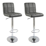 Tabourets de bar design en synthétique set de 2 gris 19_0000456