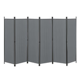 Paravent de confidentialité à 6 panneaux 171 x 300 cm gris foncé 03_0008068