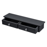 Étagère murale 2 tiroirs meuble de rangement design pour entrée salon chambre MDF laqué 10 x 60 x 15 cm noir 03_0005194
